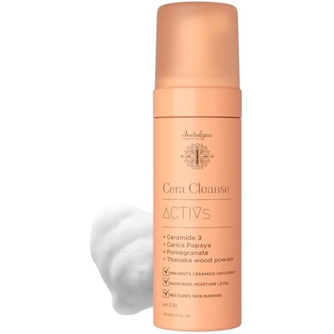 Indulgeo ESSENTIALS CERA CLEANSE - CERAMIDE FOAMING FACE WASH, 150ML - FOR ALL SKIN TYPES | 100% ORGANIC, HAND MADE CERAMIDE FACE WASH - Image 1